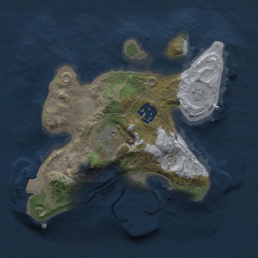 Rust Map: Procedural Map, Size: 2100, Seed: 115004346, 6 Monuments