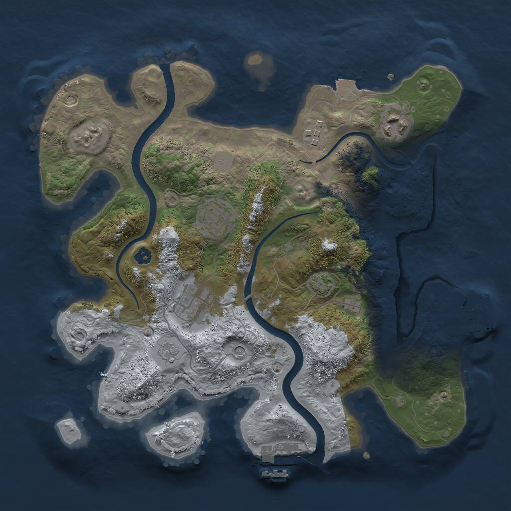 Rust Map: Procedural Map, Size: 3000, Seed: 567834435, 10 Monuments