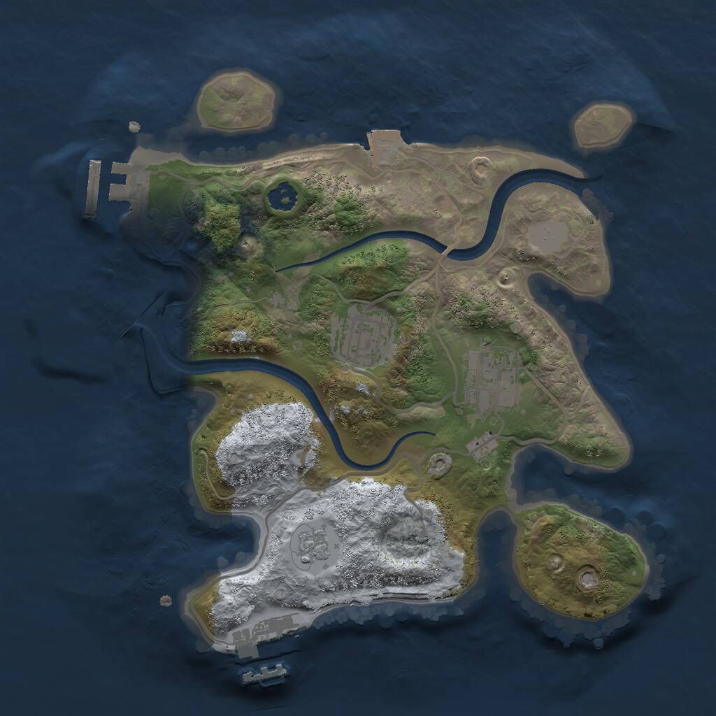 Rust Map: Procedural Map, Size: 2500, Seed: 959720967, 6 Monuments