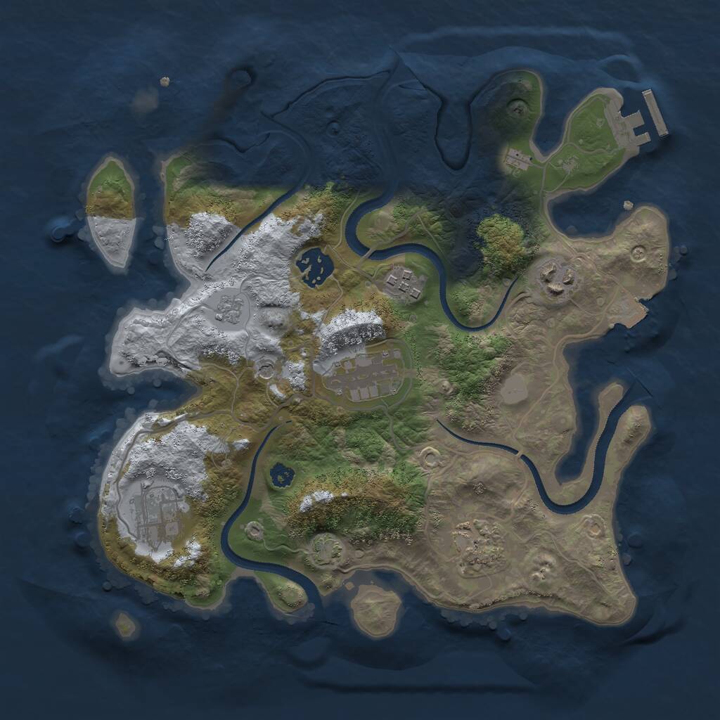 Rust Map: Procedural Map, Size: 3000, Seed: 1868989803, 11 Monuments