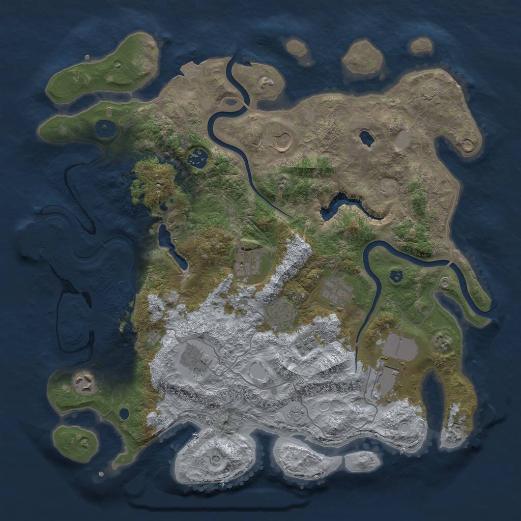 Rust Map: Procedural Map, Size: 4000, Seed: 1524314180, 14 Monuments