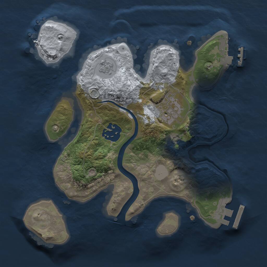 Rust Map: Procedural Map, Size: 2222, Seed: 17762077, 7 Monuments