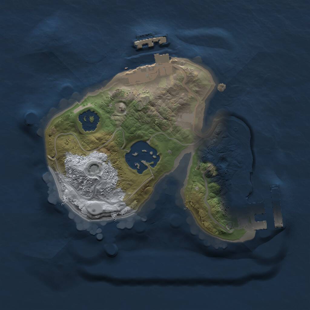 Rust Map: Procedural Map, Size: 1500, Seed: 23376457, 4 Monuments