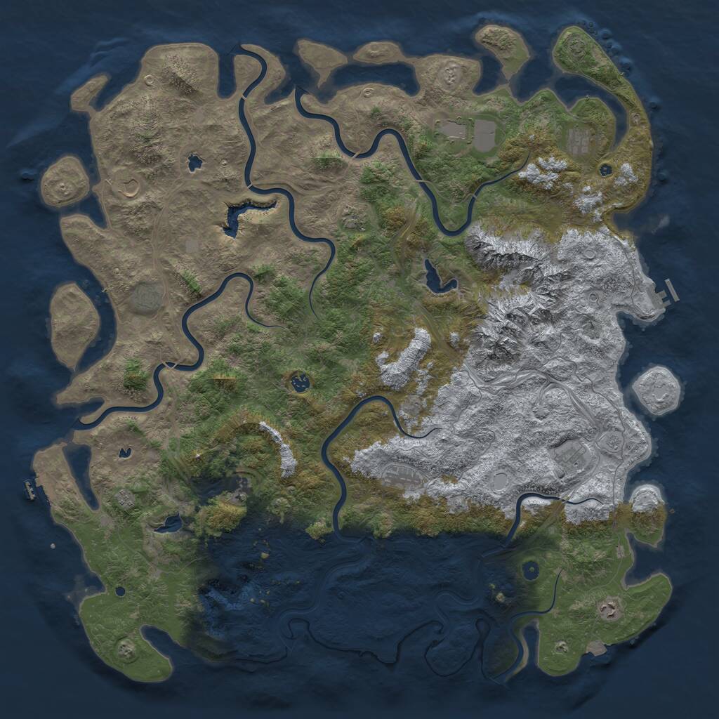 Rust Map: Procedural Map, Size: 6000, Seed: 9617, 17 Monuments