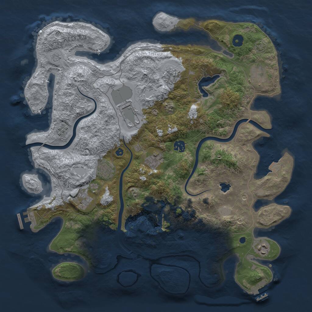 Rust Map: Procedural Map, Size: 4000, Seed: 8065293, 15 Monuments