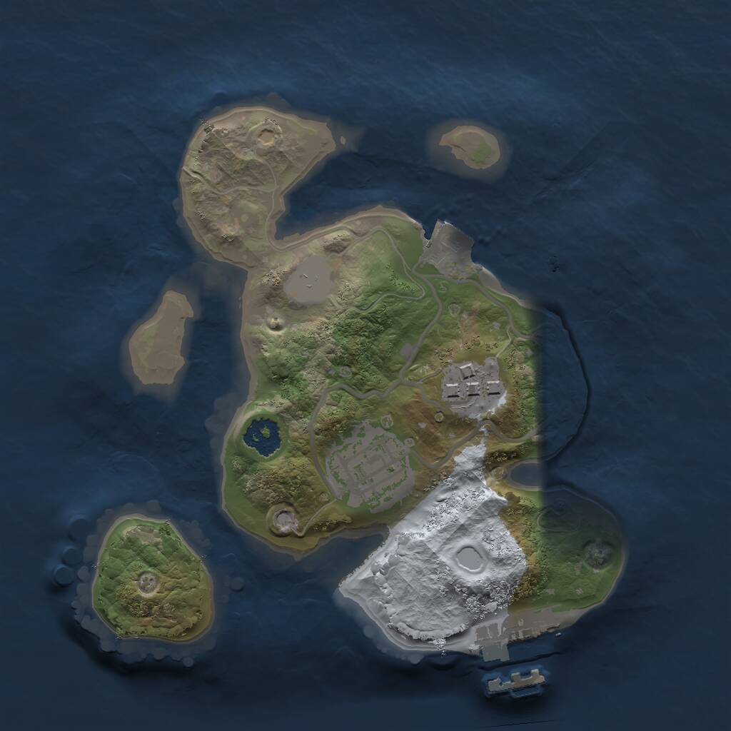 Rust Map: Procedural Map, Size: 2000, Seed: 1560433384, 4 Monuments
