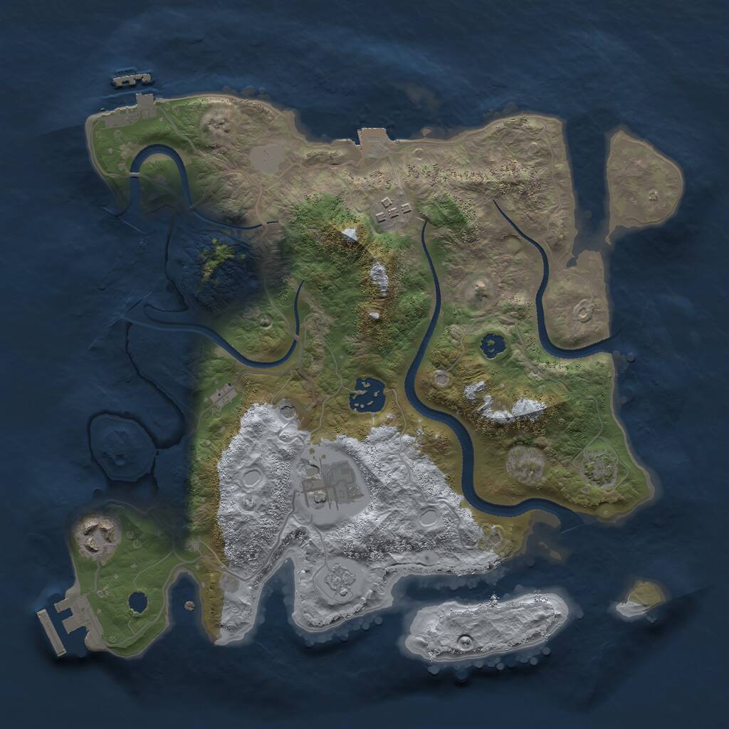 Rust Map: Procedural Map, Size: 3000, Seed: 1762077, 10 Monuments