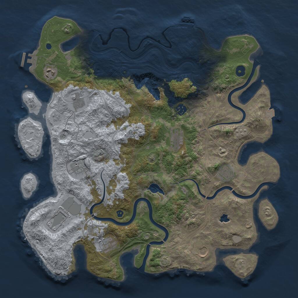 Rust Map: Procedural Map, Size: 4250, Seed: 30547, 16 Monuments