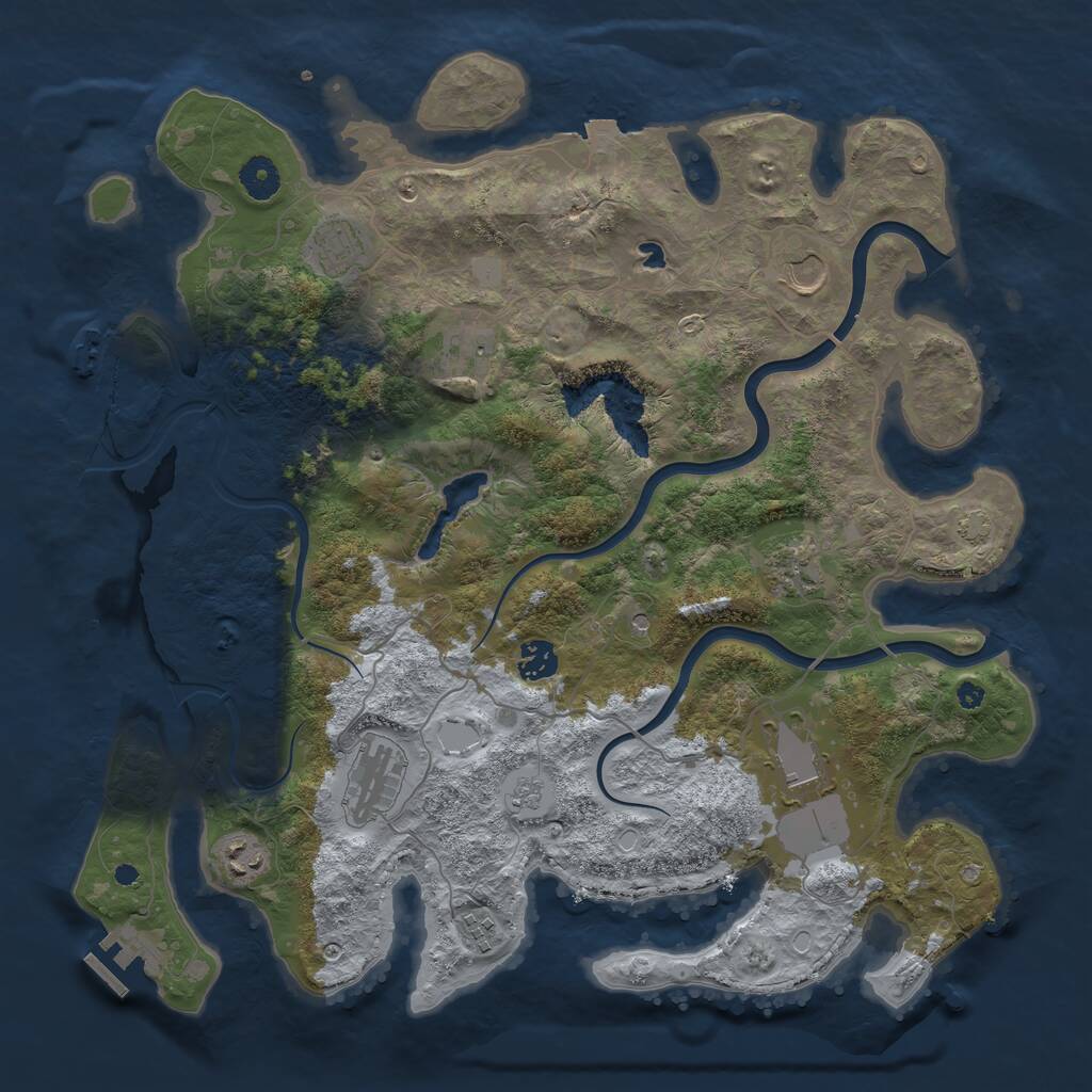 Rust Map: Procedural Map, Size: 4000, Seed: 1475912939, 15 Monuments