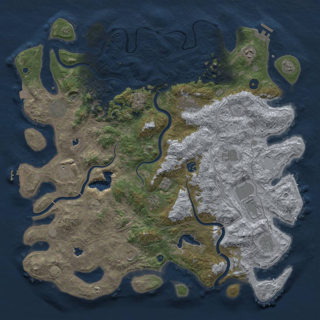 Rust Map: Procedural Map, Size: 4750, Seed: 427683, 17 Monuments