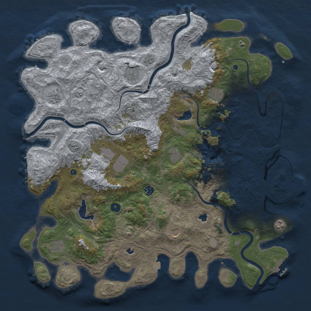 Rust Map: Procedural Map, Size: 4875, Seed: 87654132, 16 Monuments
