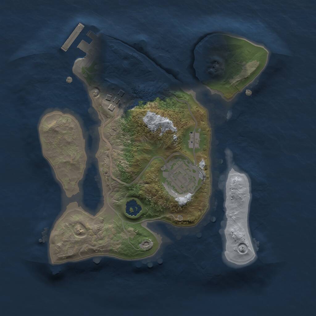 Rust Map: Procedural Map, Size: 2000, Seed: 986341025, 4 Monuments
