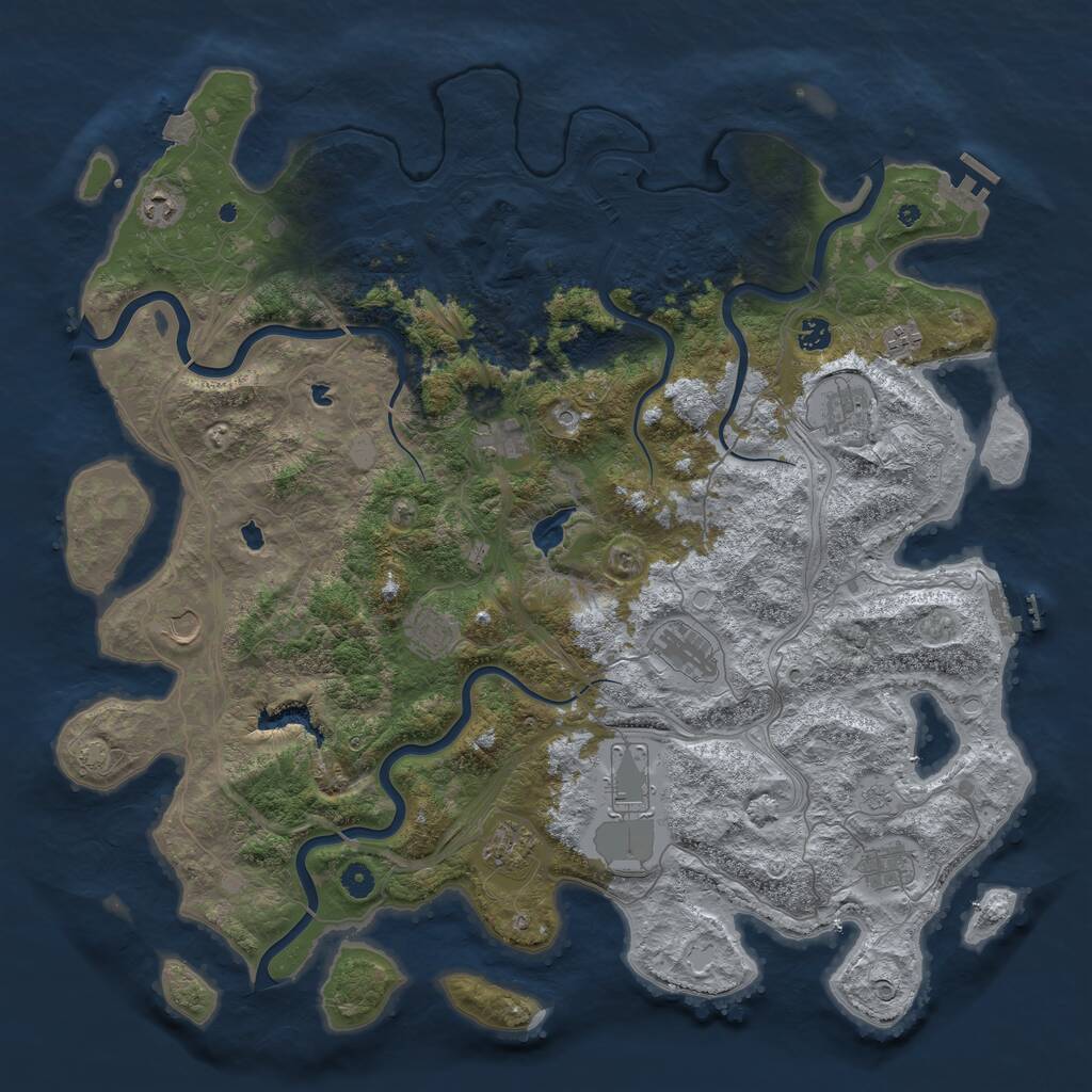 Rust Map: Procedural Map, Size: 4900, Seed: 110548606, 17 Monuments