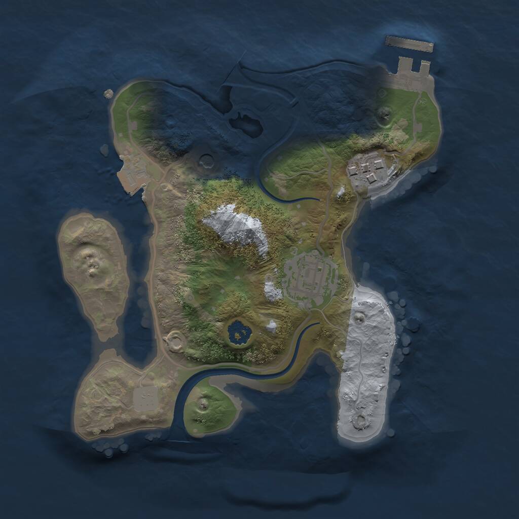 Rust Map: Procedural Map, Size: 2200, Seed: 986341025, 5 Monuments