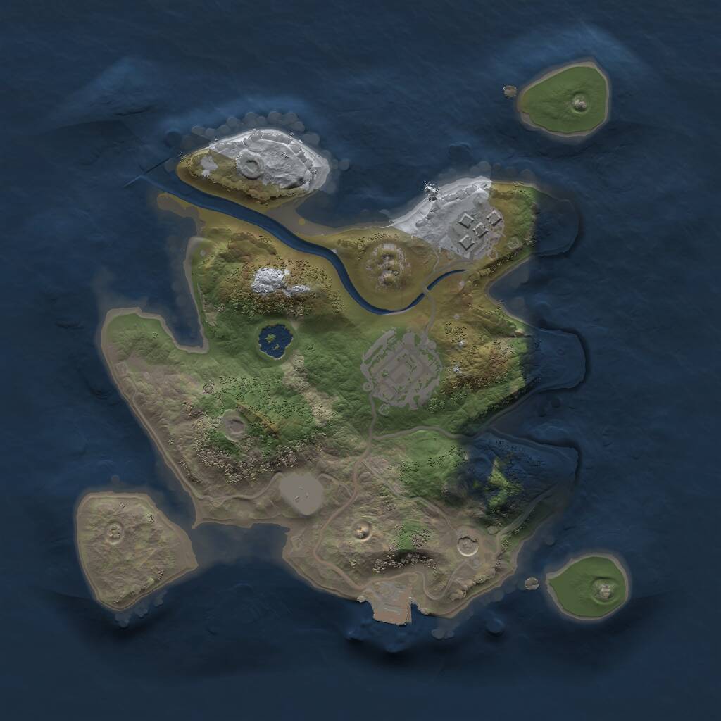 Rust Map: Procedural Map, Size: 2200, Seed: 213412, 4 Monuments