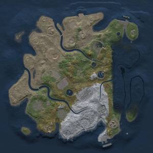 Thumbnail Rust Map: Procedural Map, Size: 3500, Seed: 369296, 15 Monuments