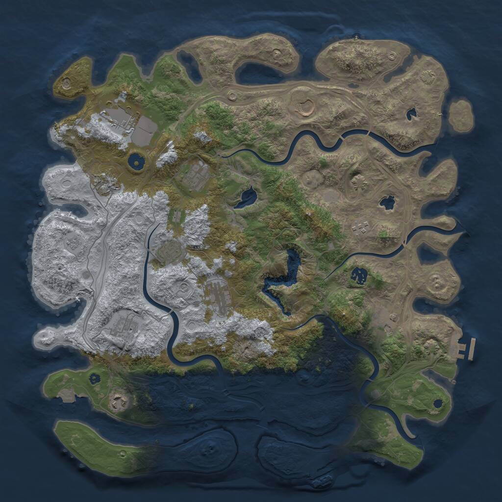 Rust Map: Procedural Map, Size: 4500, Seed: 488126621, 17 Monuments