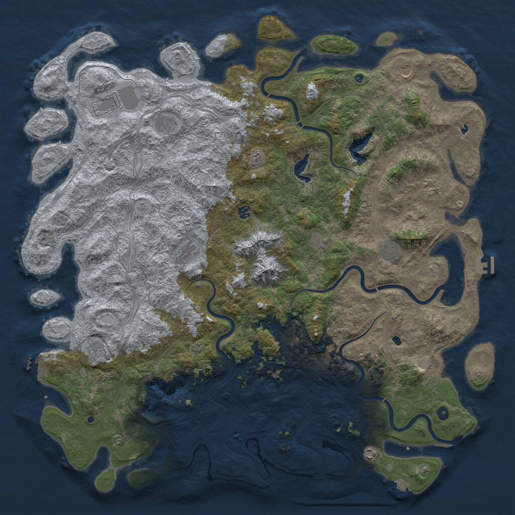 Rust Map: Procedural Map, Size: 6000, Seed: 1104717858, 17 Monuments