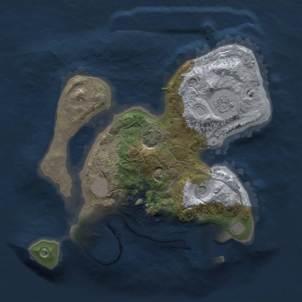 Rust Map: Procedural Map, Size: 2000, Seed: 393241326, 5 Monuments