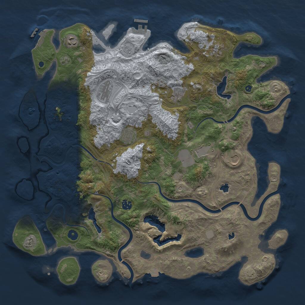 Rust Map: Procedural Map, Size: 4500, Seed: 1094052163, 15 Monuments