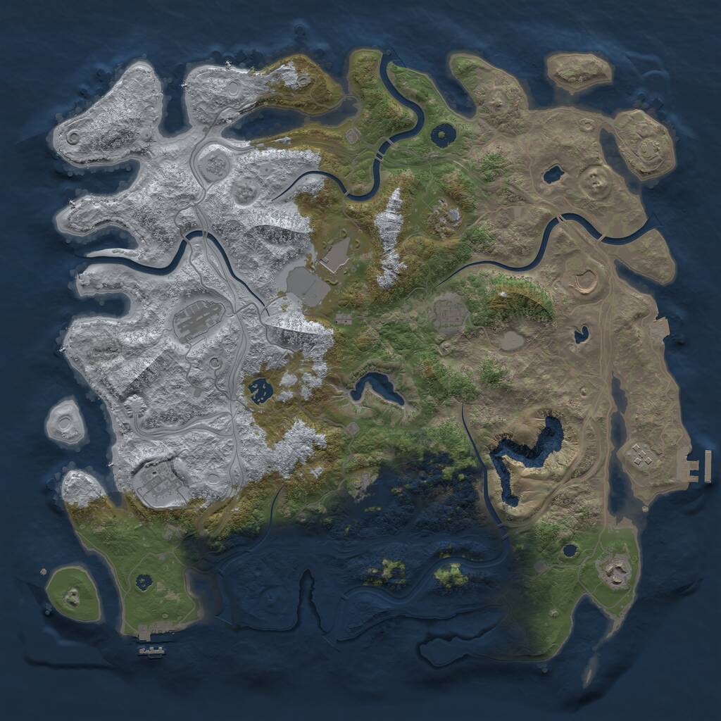 Rust Map: Procedural Map, Size: 4500, Seed: 919399016, 16 Monuments