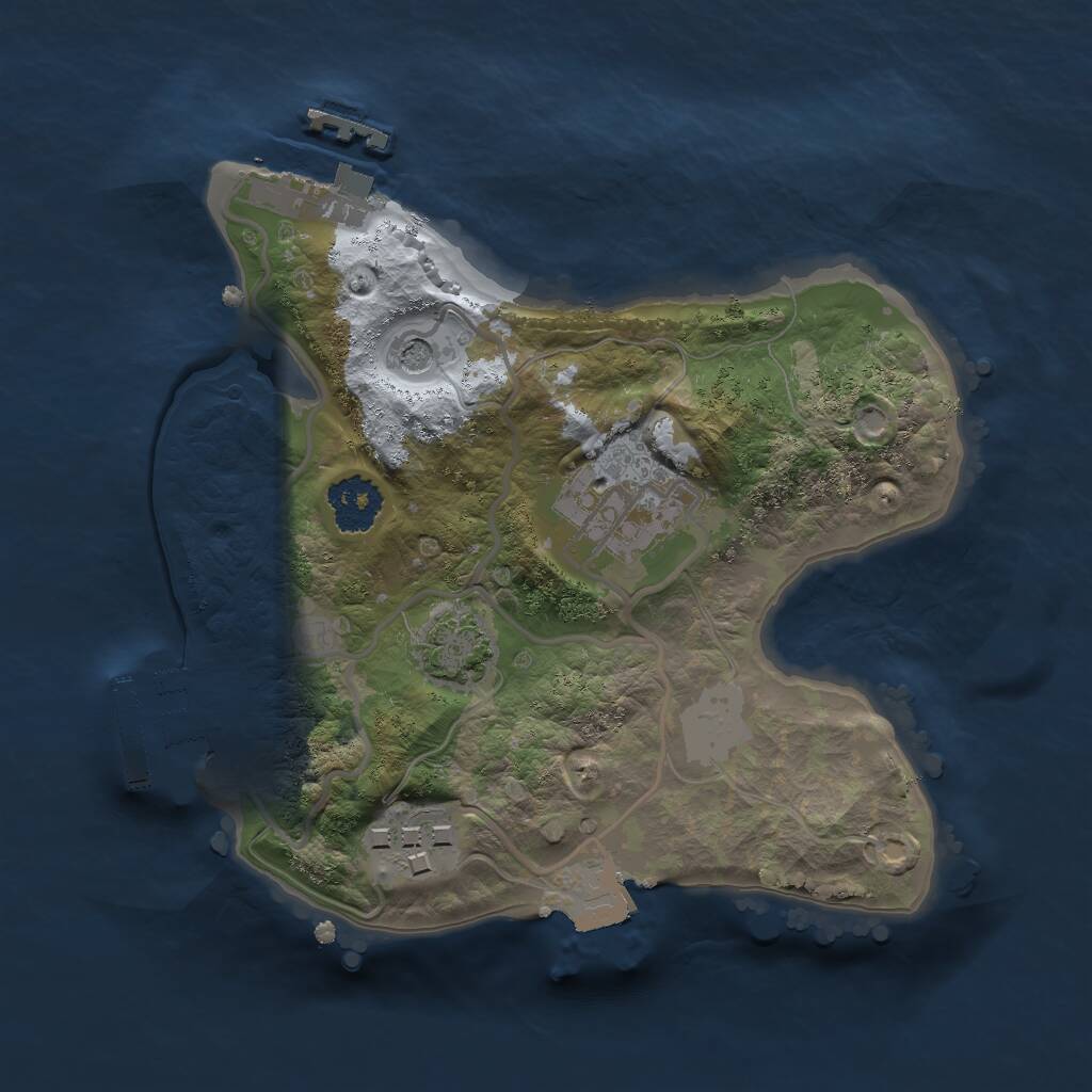 Rust Map: Procedural Map, Size: 2000, Seed: 1864875031, 7 Monuments