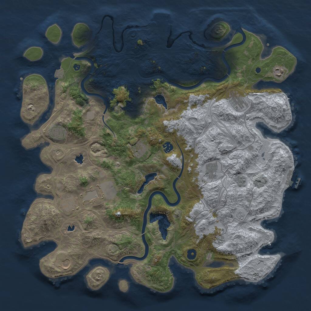 Rust Map: Procedural Map, Size: 4500, Seed: 156747, 17 Monuments