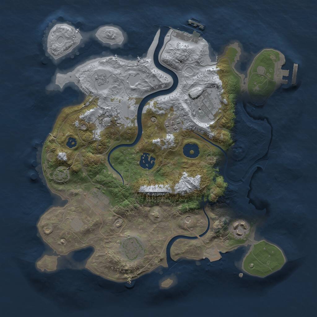 Rust Map: Procedural Map, Size: 3000, Seed: 2018093624, 13 Monuments