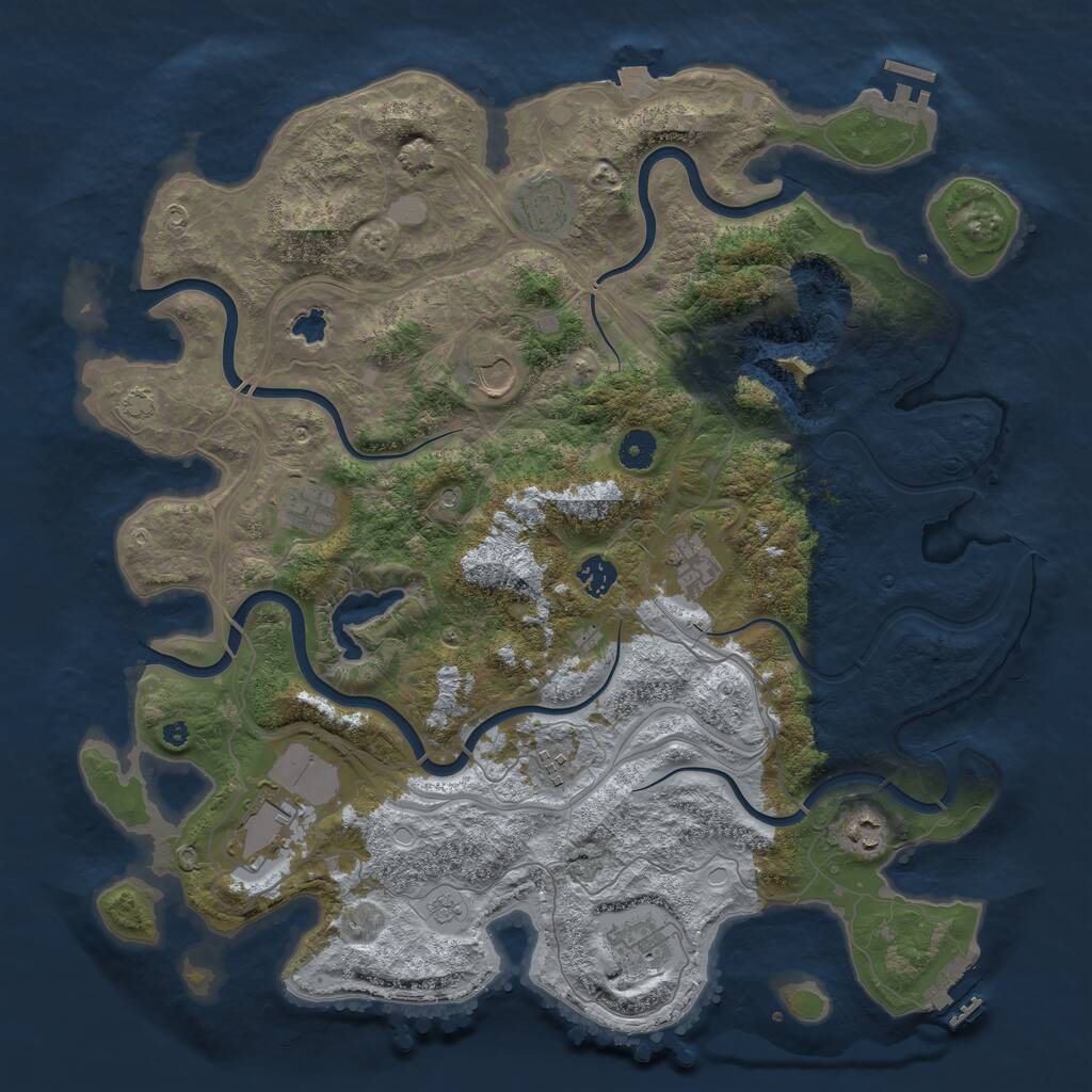 Rust Map: Procedural Map, Size: 4250, Seed: 293462224, 15 Monuments
