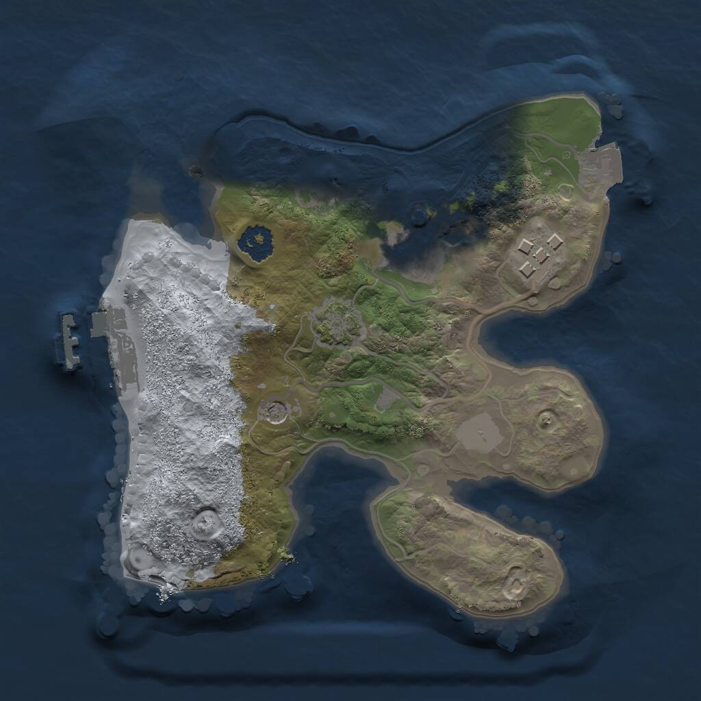 Rust Map: Procedural Map, Size: 2000, Seed: 858453850, 6 Monuments