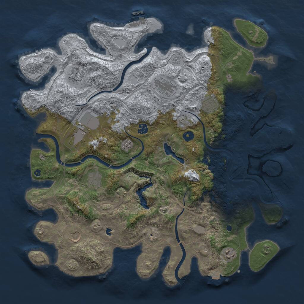 Rust Map: Procedural Map, Size: 4300, Seed: 32564841, 15 Monuments
