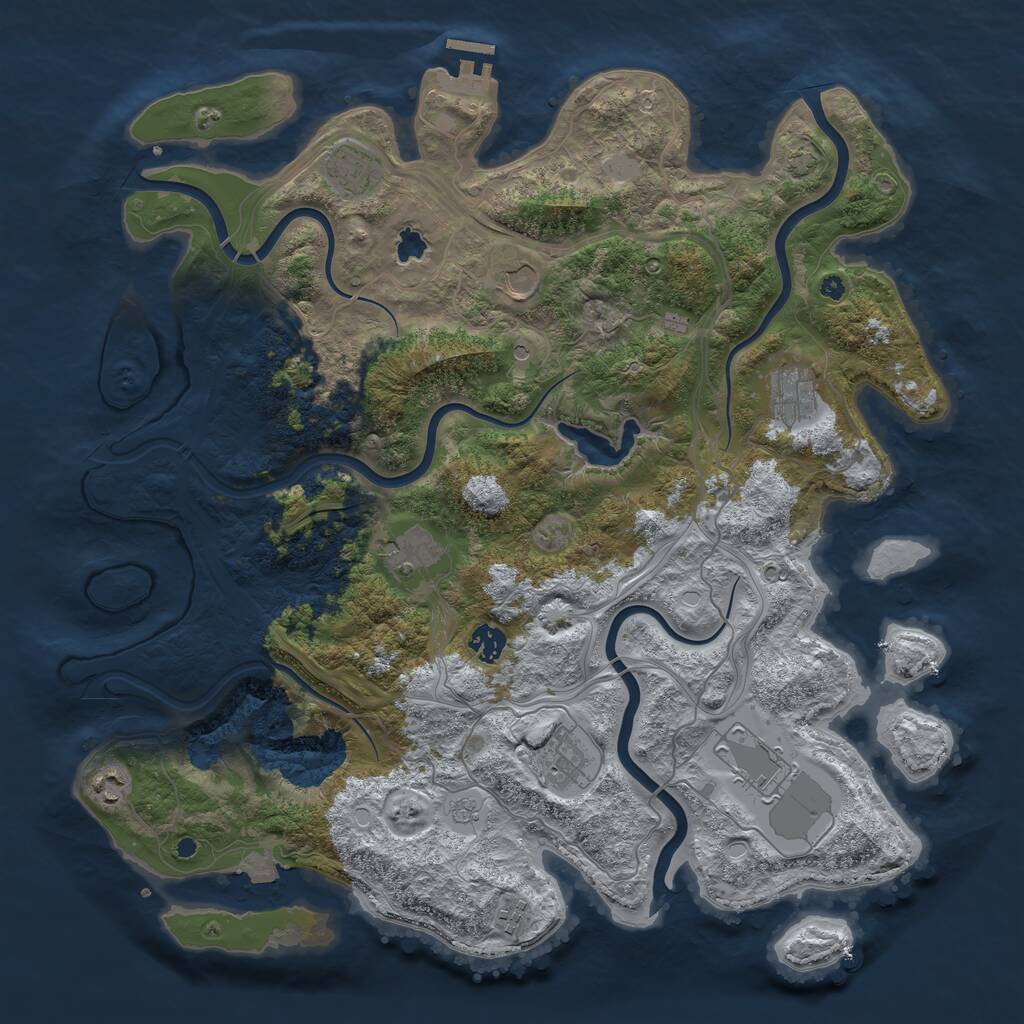 Rust Map: Procedural Map, Size: 4250, Seed: 592164424, 14 Monuments