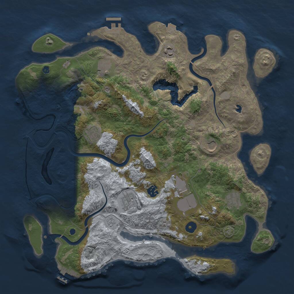 Rust Map: Procedural Map, Size: 4000, Seed: 1980949619, 15 Monuments