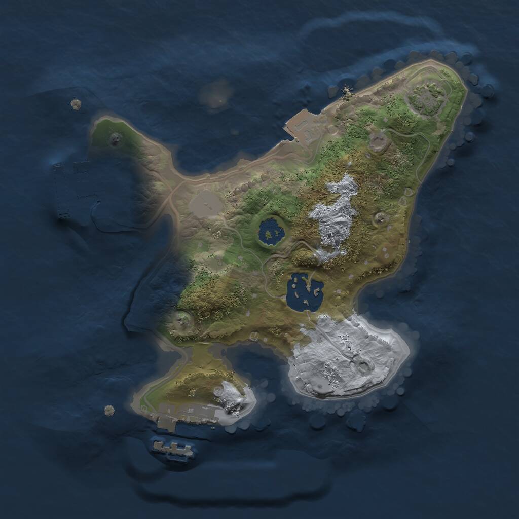 Rust Map: Procedural Map, Size: 2000, Seed: 10121314, 5 Monuments