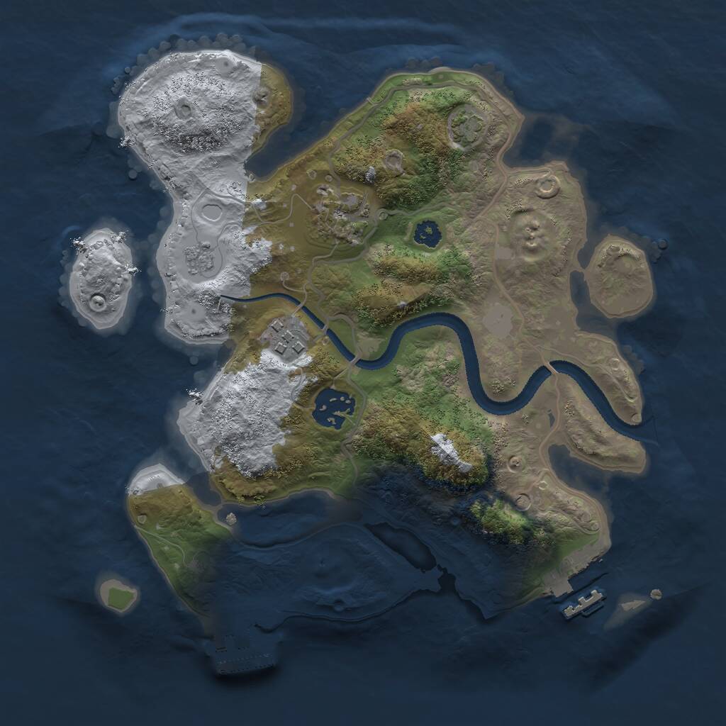 Rust Map: Procedural Map, Size: 2700, Seed: 1760356917, 9 Monuments