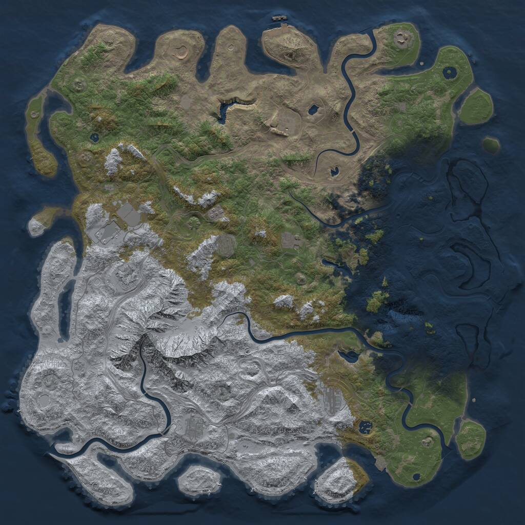 Rust Map: Procedural Map, Size: 5800, Seed: 1496770060, 17 Monuments