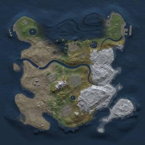 Thumbnail Rust Map: Procedural Map, Size: 3000, Seed: 391744006, 12 Monuments