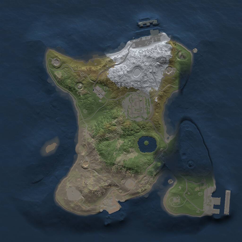 Rust Map: Procedural Map, Size: 2000, Seed: 2031827825, 5 Monuments