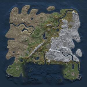 Thumbnail Rust Map: Procedural Map, Size: 4500, Seed: 955751250, 17 Monuments