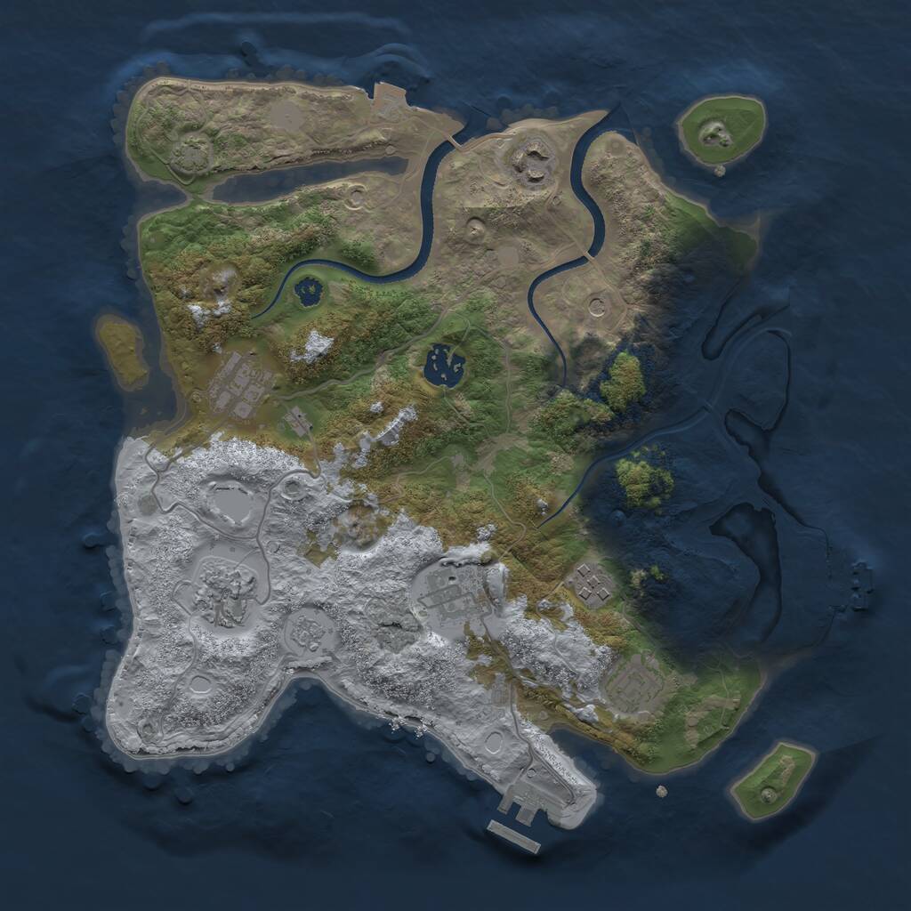 Rust Map: Procedural Map, Size: 3300, Seed: 1698810224, 13 Monuments