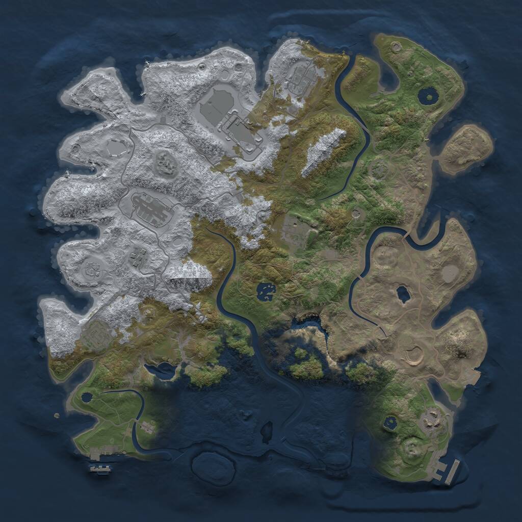 Rust Map: Procedural Map, Size: 4000, Seed: 285808686, 15 Monuments