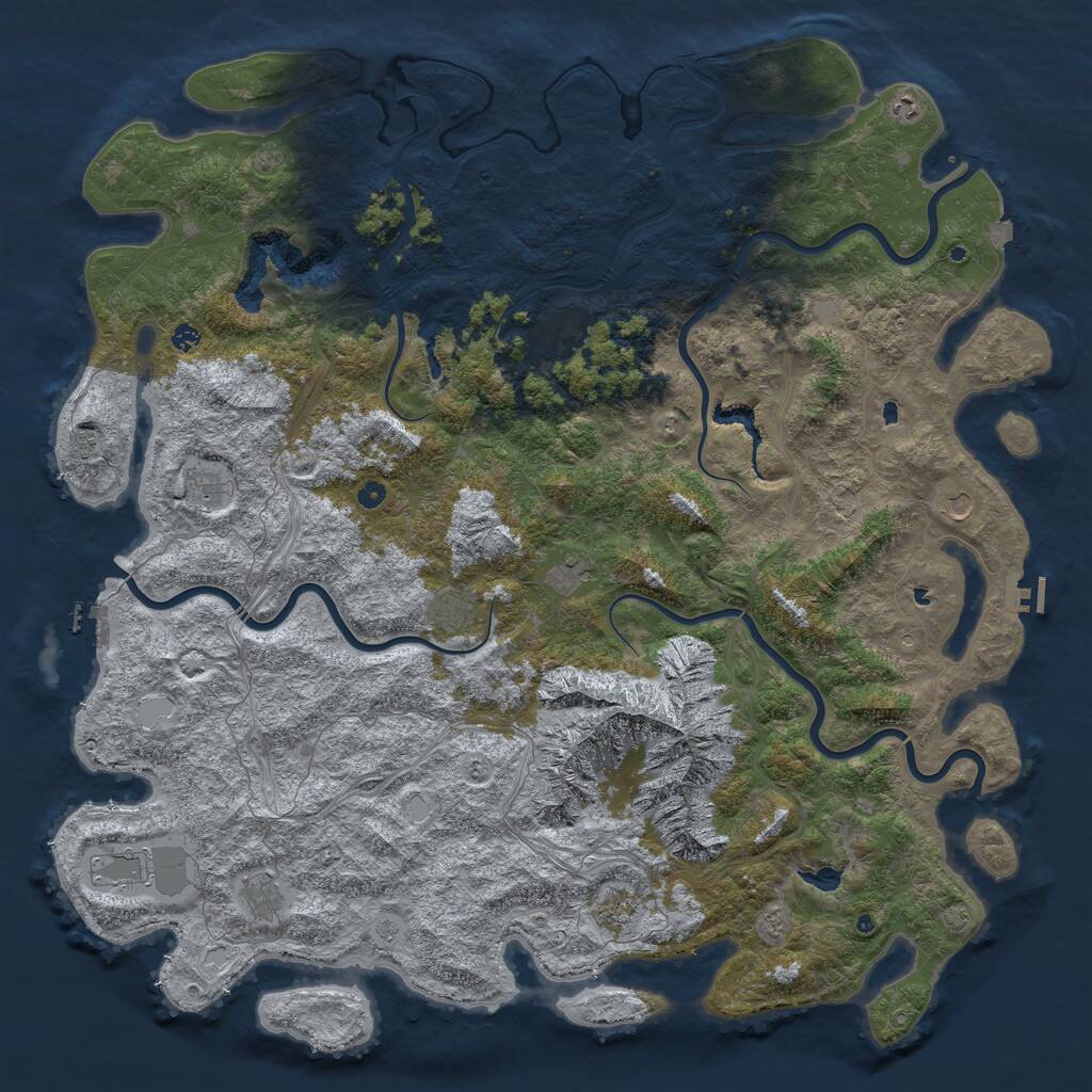 Rust Map: Procedural Map, Size: 6000, Seed: 811061012, 17 Monuments