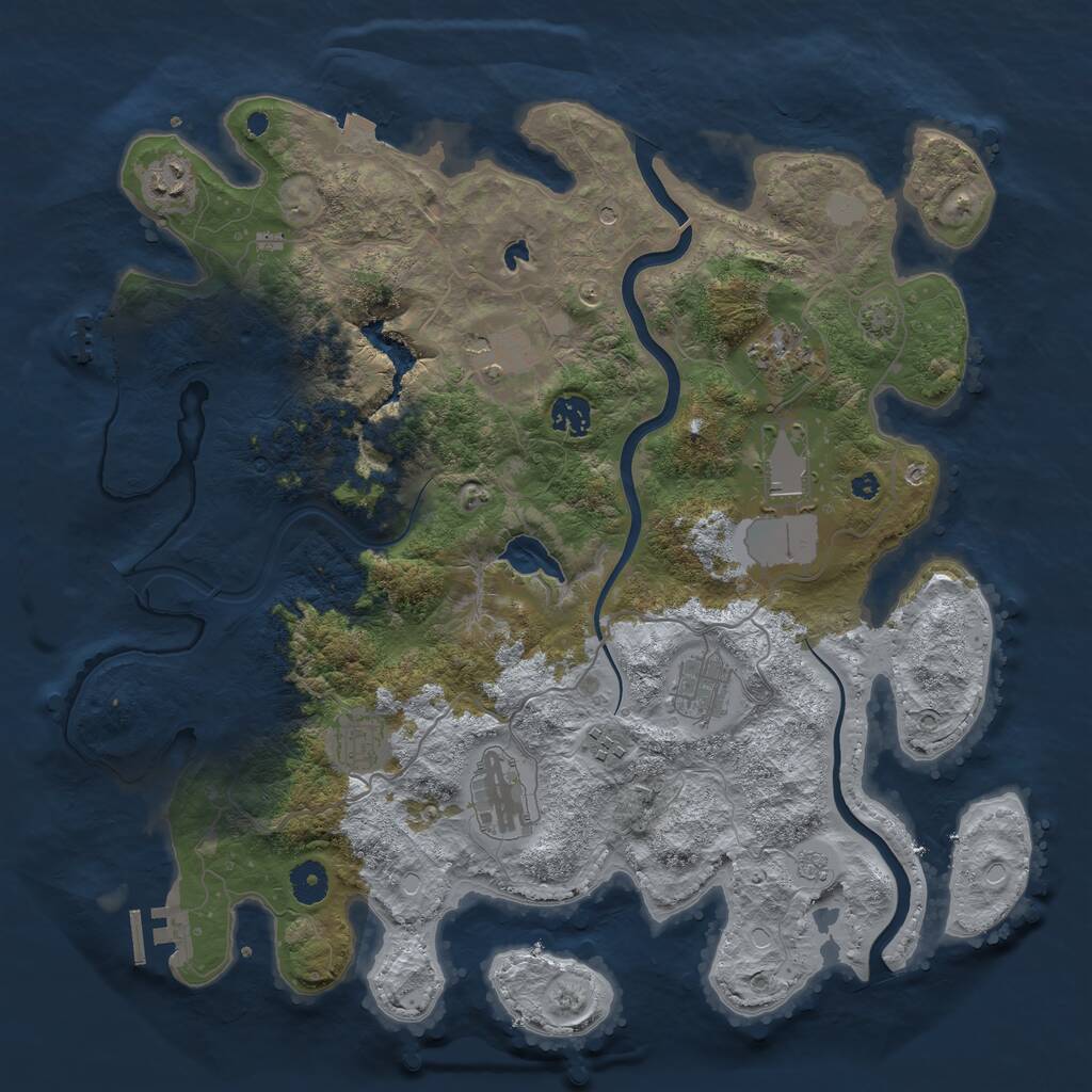 Rust Map: Procedural Map, Size: 4000, Seed: 33463690, 15 Monuments