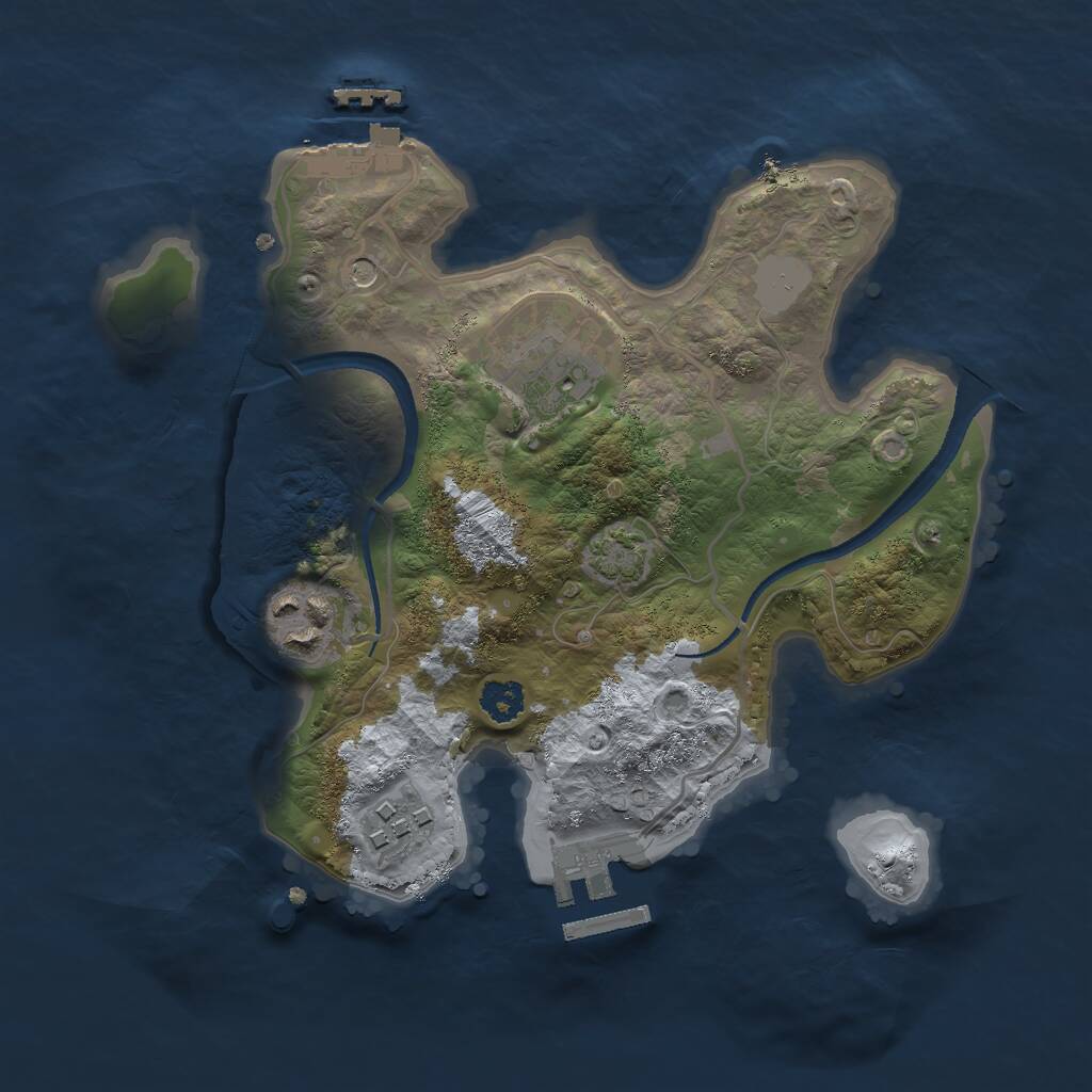 Rust Map: Procedural Map, Size: 2500, Seed: 906808124, 8 Monuments