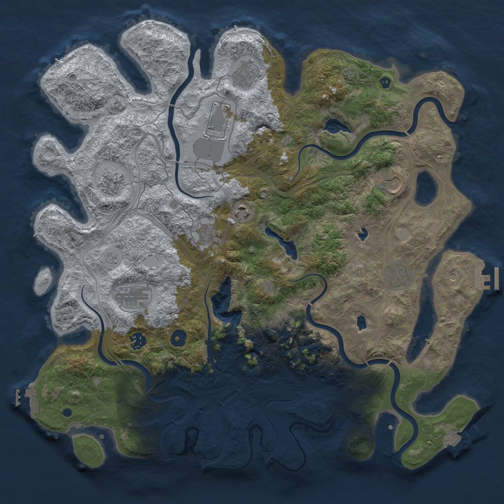 Rust Map: Procedural Map, Size: 4500, Seed: 616326688, 17 Monuments