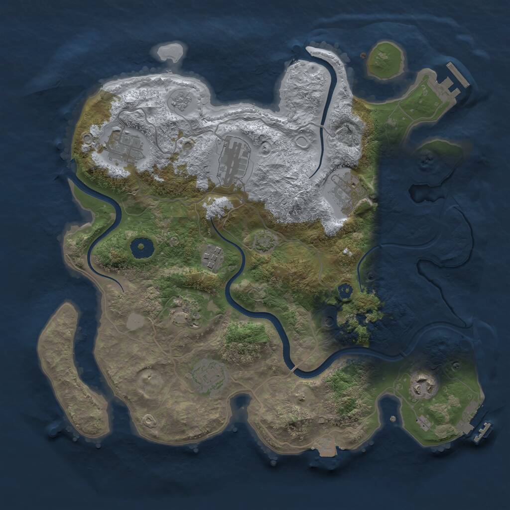 Rust Map: Procedural Map, Size: 3400, Seed: 2184937, 13 Monuments