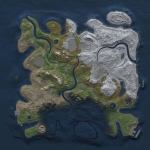 Thumbnail Rust Map: Procedural Map, Size: 3500, Seed: 338010758, 13 Monuments