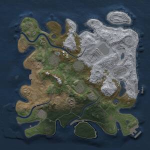 Thumbnail Rust Map: Procedural Map, Size: 3500, Seed: 338010758, 16 Monuments