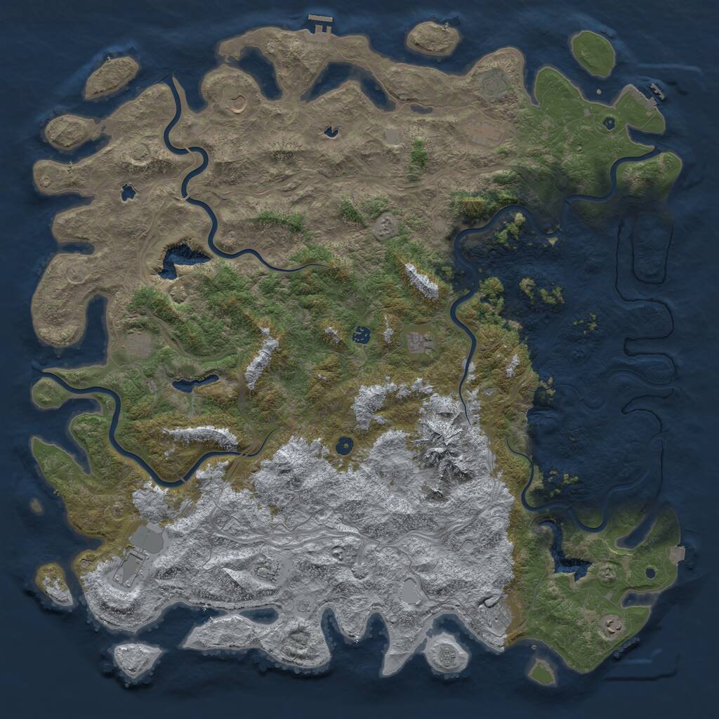 Rust Map: Procedural Map, Size: 6000, Seed: 20251013, 17 Monuments