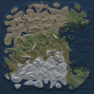 Thumbnail Rust Map: Procedural Map, Size: 6000, Seed: 20251013, 17 Monuments